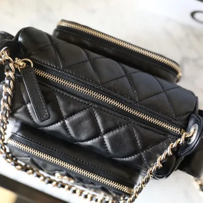 Chanel Black / Red / Milk Tea color Crossbody Bags