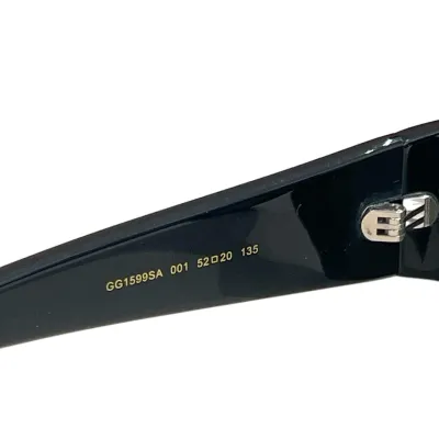 Gucci square frame glasses black/black gold/leopard/red/ivory color Size 52口17-145