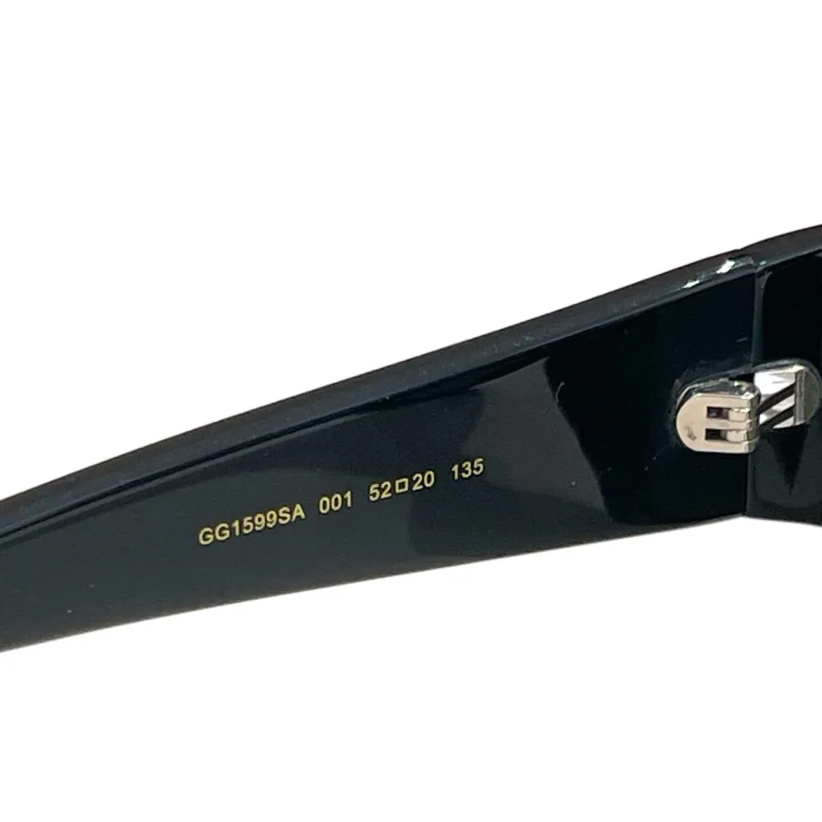 Gucci square frame glasses black/black gold/leopard/red/ivory color Size 52口17-145