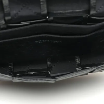 Bottega Veneta Small Intreccio Cassette Belt Bag Black Paper Calfskin Leather