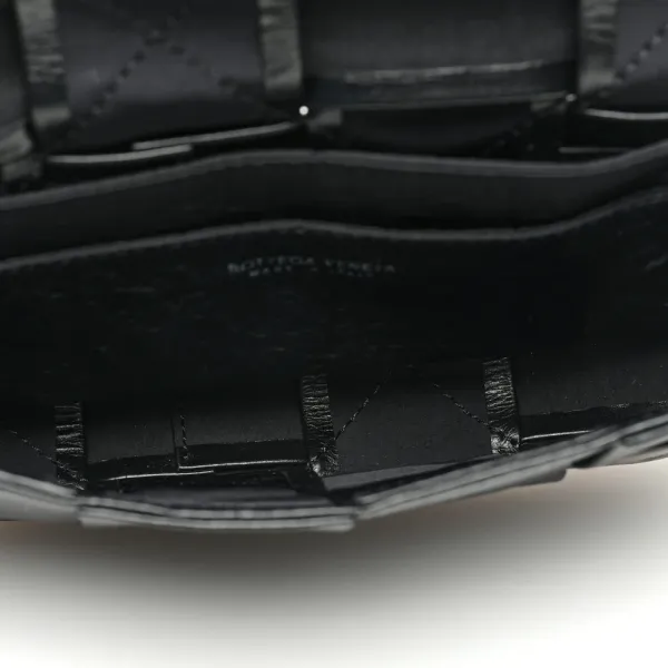 Bottega Veneta Small Intreccio Cassette Belt Bag Black Paper Calfskin Leather - Image 7