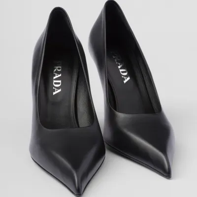 PRADA leather Black High Heels Shoes