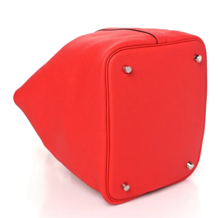 Hermès Picotin Lock 22 MM Rouge Casaque Taurillon Clemence Leather Gold Hardware