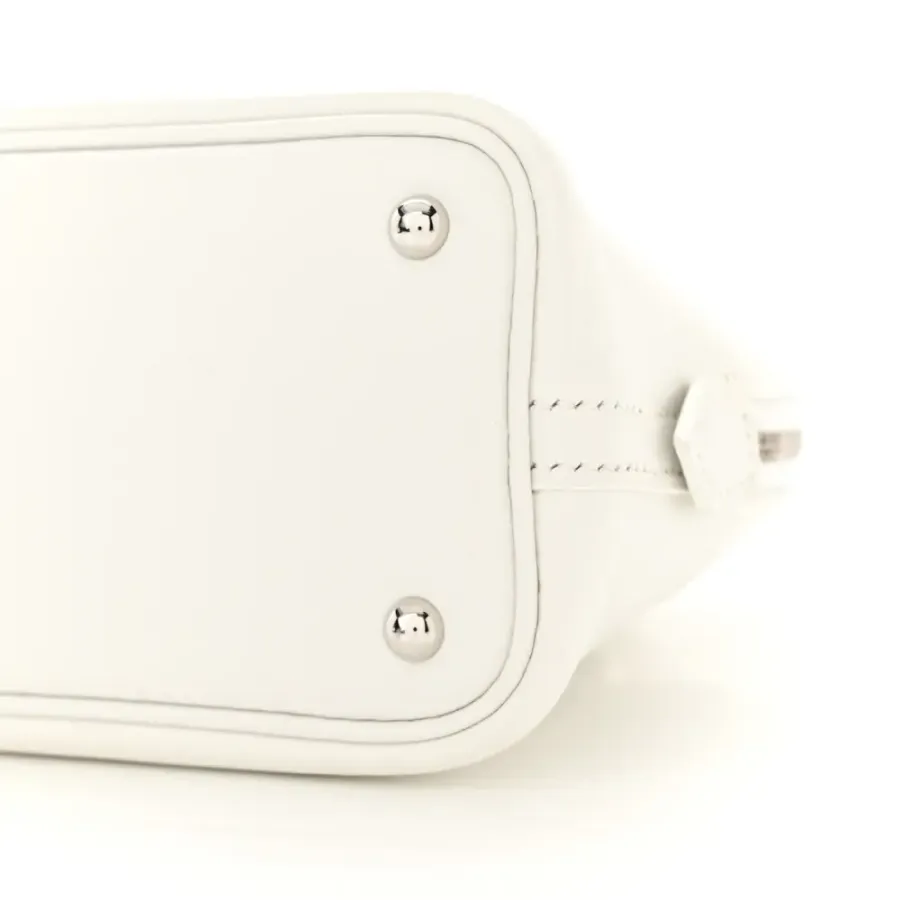 Hermès Mini 1923 Bolide White Evercolor Leather Silver Hardware