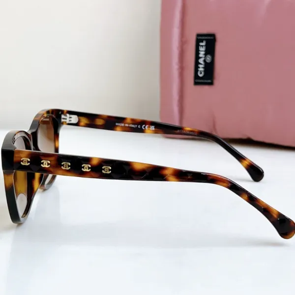 CHANEL square frame glasses leopard-print brown color size 58口17-140 - Image 4
