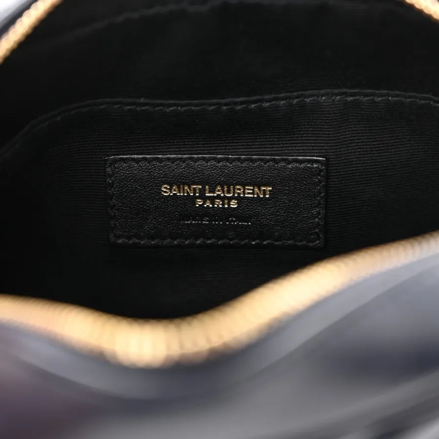 Saint Laurent Small Lou Belt Bag Deep Marine Monogram Calfskin Matelasse Leather Gold Hardware