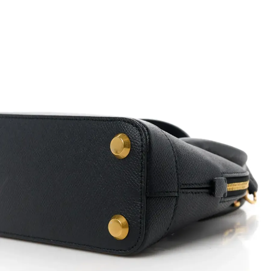 Balenciaga XXS Ville Top Handle Bag Black/White Signature Grained Calfskin Leather Gold Hardware