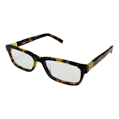 Miu Miu Wrap glasses black gold/white/tawny/leopard color Size 57口18-140