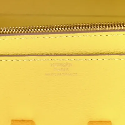 Hermès Constance Wallet To Go Lime Evercolor Leather Gold Hardware