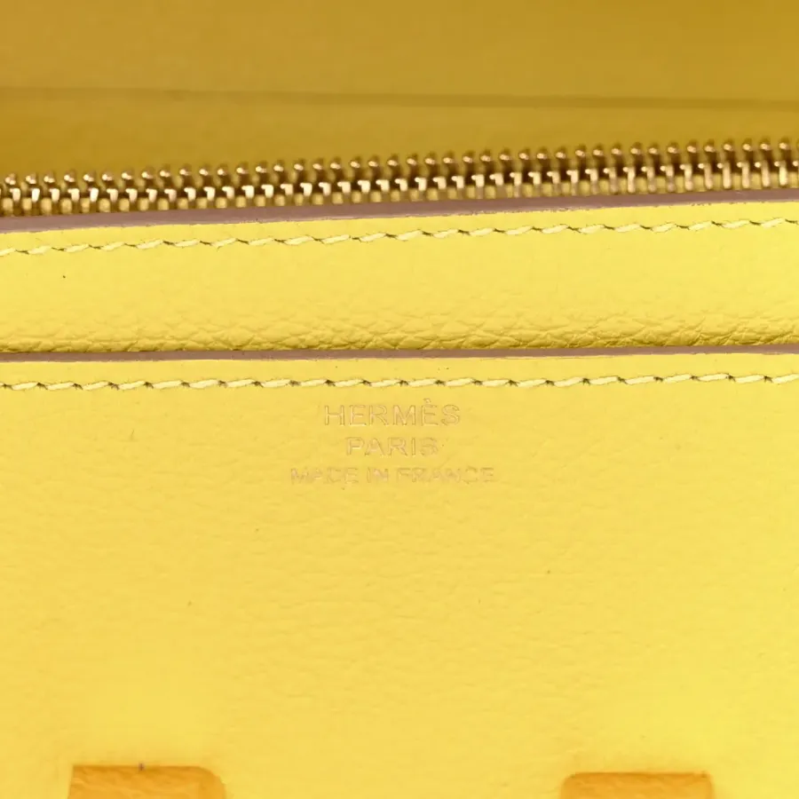 Hermès Constance Wallet To Go Lime Evercolor Leather Gold Hardware