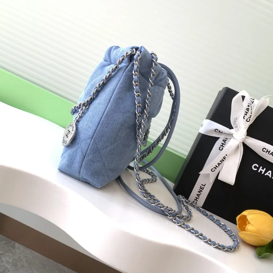 Chanel 22bags Denim Light Blue / Blue Shoulder Bags