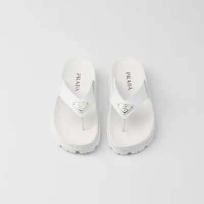 PRADA white rubber clip-toe sandals Slippers