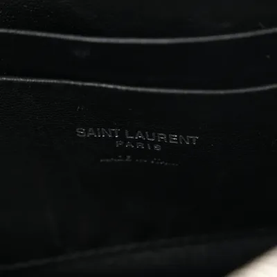 Saint Laurent Mini Lou Camera Bag Black Monogram Grain De Poudre Matelasse Leather Silver Hardware