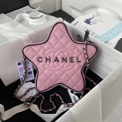 Chanel Pink / white / Black / Gold / Silver Star crossbody bag
