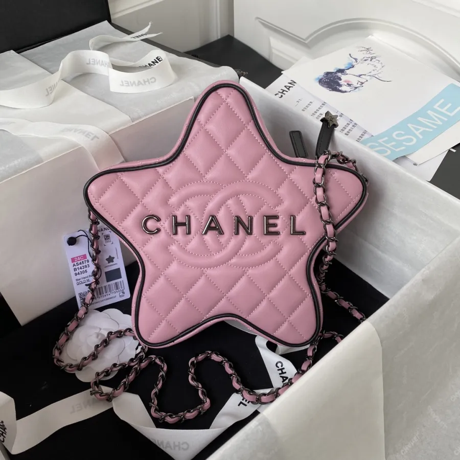 Chanel Pink / white / Black / Gold / Silver Star crossbody bag