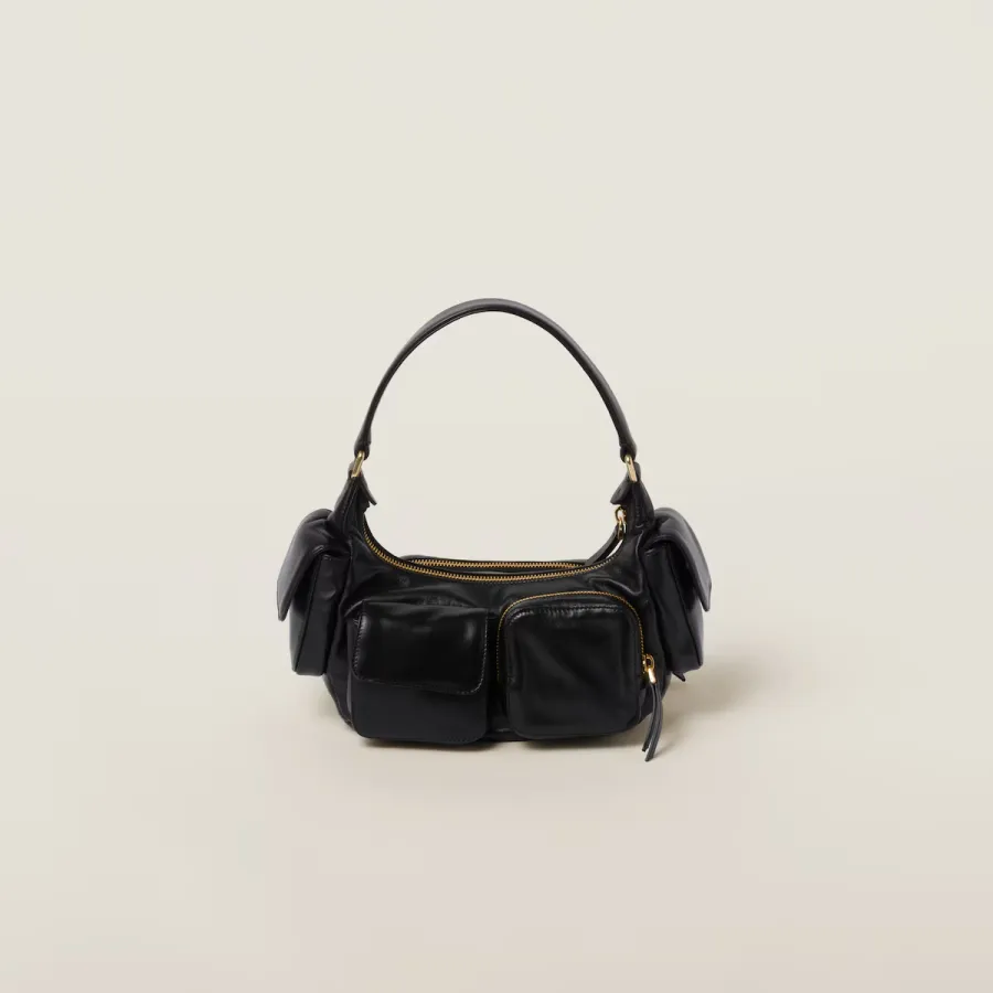Miu Miu Pocket Leather Black Top-Handle Bags