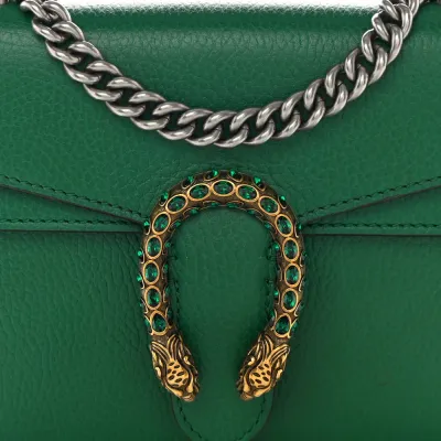 Gucci Mini Dionysus Shoulder Bag Emerald Calfskin Leather Aged Silver Hardware