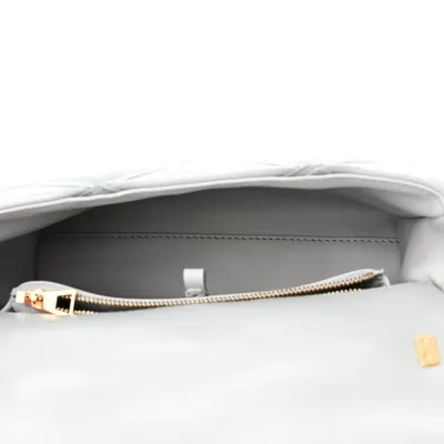 Louis Vuitton Malletage Top Handle GO-14 MM Ecume Grey Lambskin Leather Gold Hardware