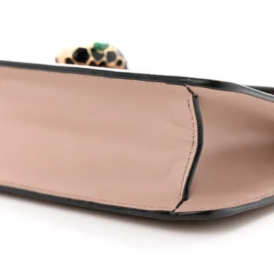 Bvlgari Mini Serpenti Forever Crossbody Bag Beige Calfskin Leather Gold Hardware