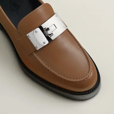 HERMES Hot Brown Loafers