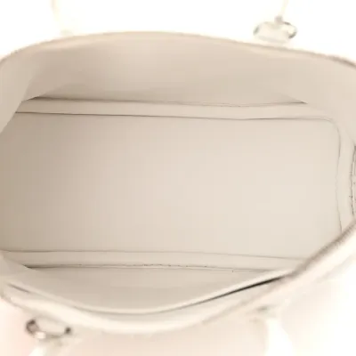 Hermès Mini 1923 Bolide White Evercolor Leather Silver Hardware