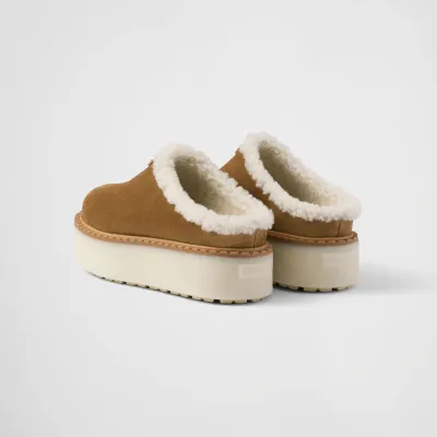 PRADA Cinnamon suede slippers