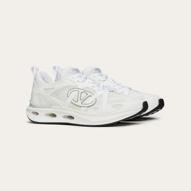 VALENTINO Women's calf leather and fabric sneakers