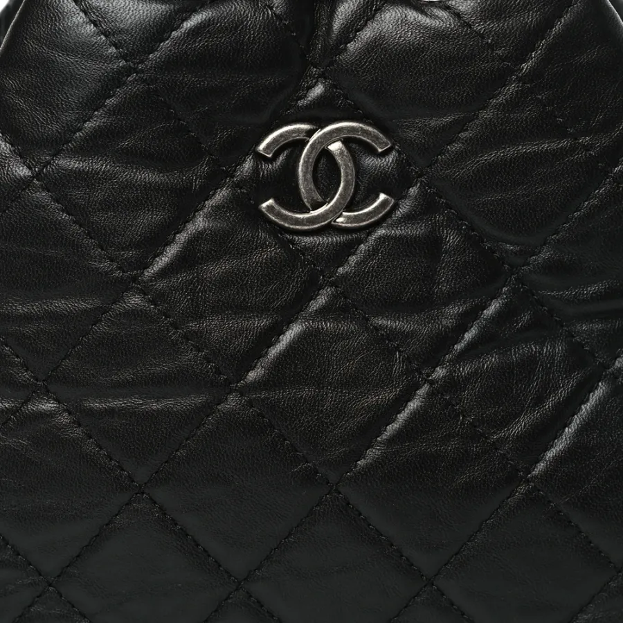 Chanel Gabrielle Backpack Small Black Quilted Aged Calfskin Leather Mixed Metal Hardware