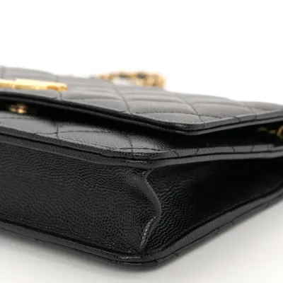 Shop Chanel WOC - Black Quilted Caviar Leather