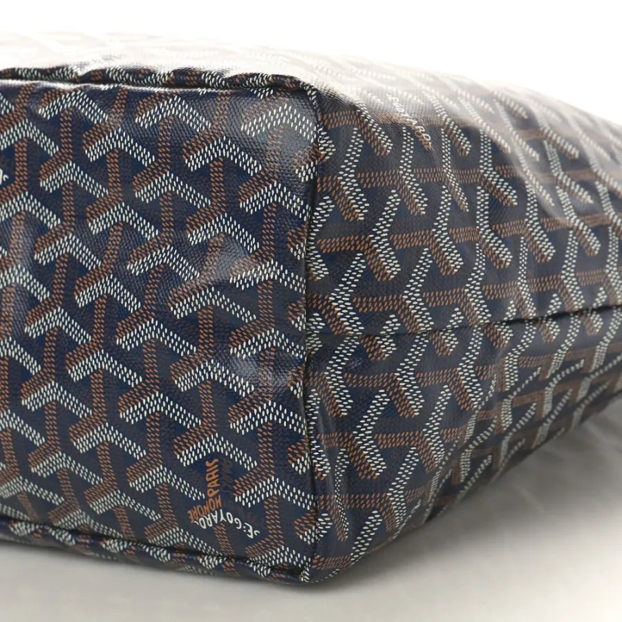 Goyard Saint Louis Tote PM Navy Goyardine Canvas