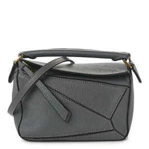 Loewe Puzzle Edge Bag Mini Gunmetal Soft Grained Calfskin Leather