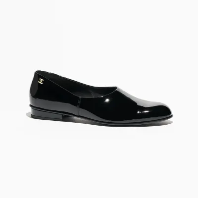 Chanel Black calf patent leather Loafers