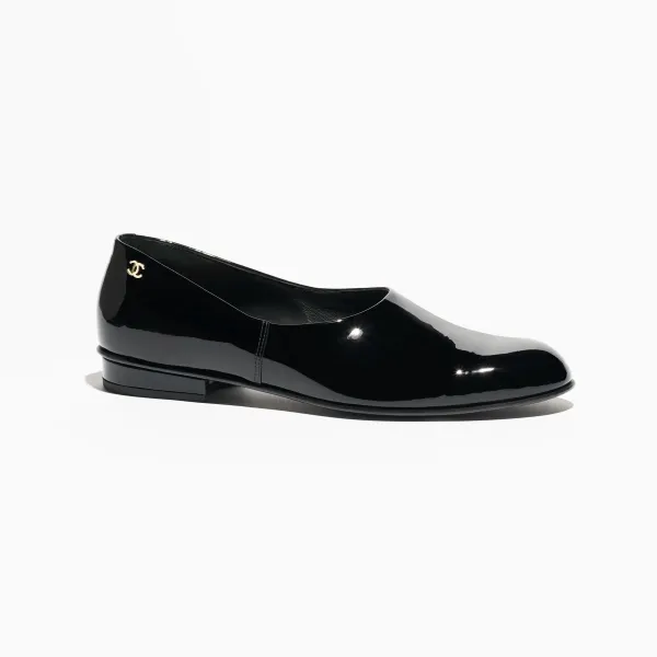 Chanel Black calf patent leather Loafers