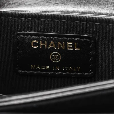 Chanel Flap Phone Holder - Small Black Quilted Lambskin