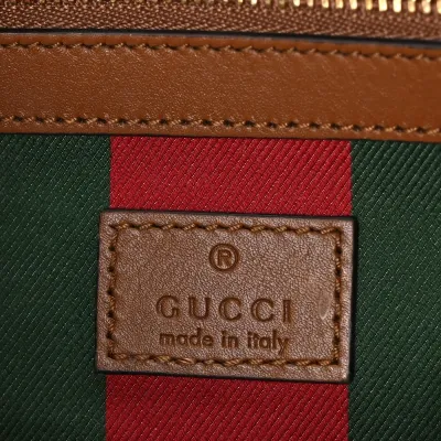 Gucci Small Emblem Tote Beige / Dark Brown GG Supreme Monogram Coated Canvas & Leather Silver Hardware