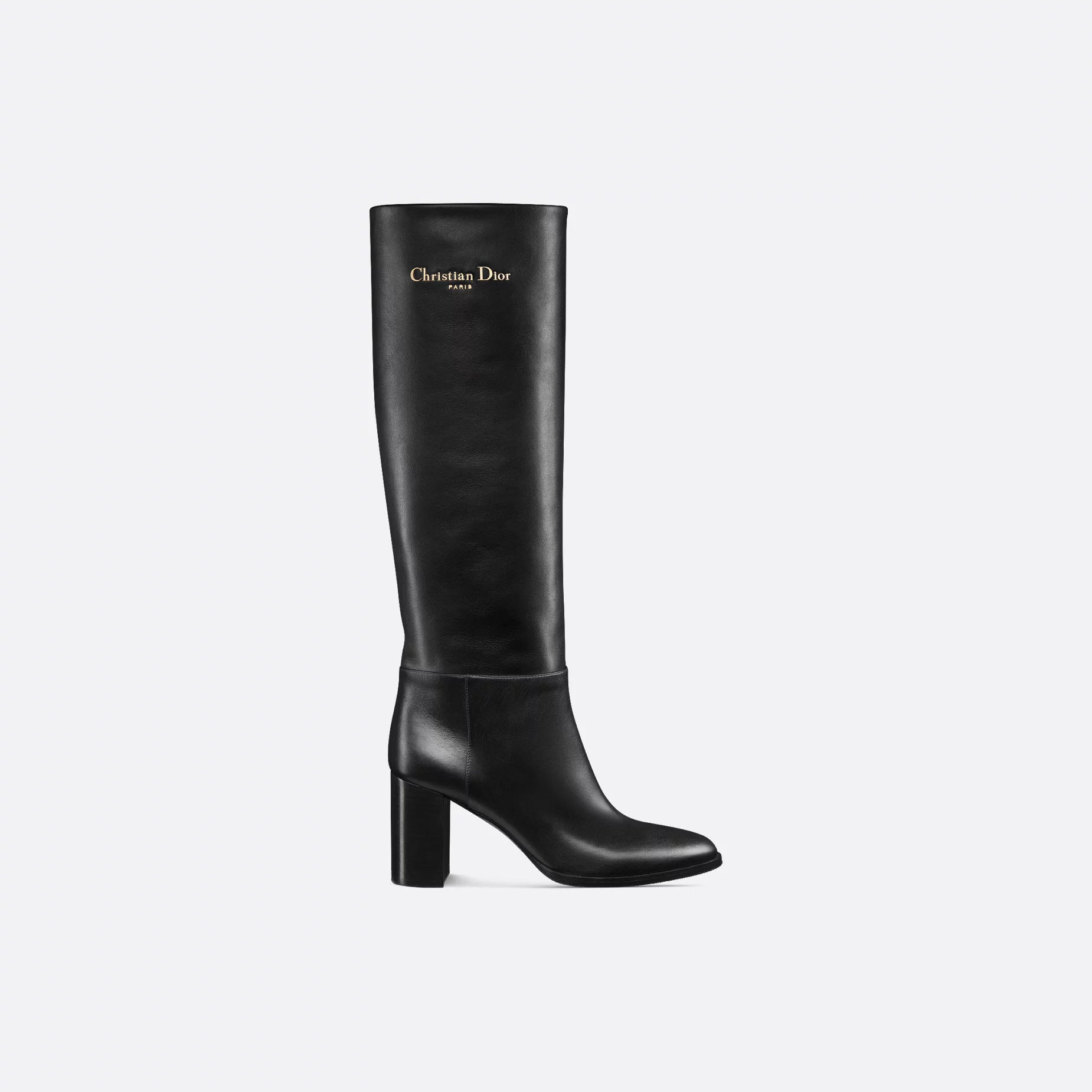 Botas longas pretas de salto alto Dior