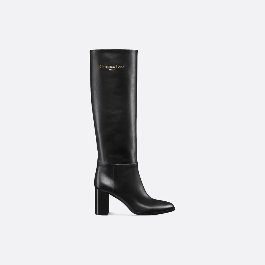 Dior black long boots with high heels