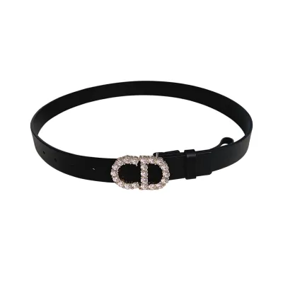 Dior Women' s 30 Montaigne Buckle With Crystals Belt In Black/Mustard/White/Blue Calfskin With Gold/Silver Hardware 30mm