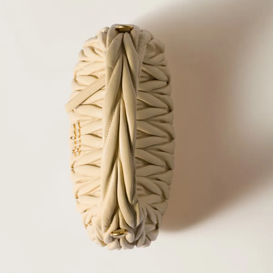 Miu Miu Wander Matelassé Quilted Lambskin Leather handbag Apricot Crossbody Bags