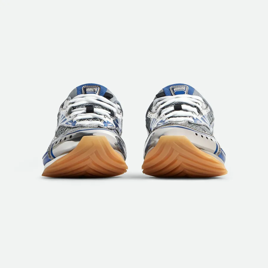 Bottega Veneta Orbit Sneakers In Silver/Blue Technical Fabric And Mesh Lace-Up Sneaker