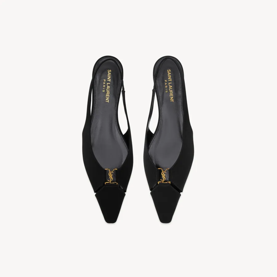 Yves Saint Laurent Crepe satin halter flats