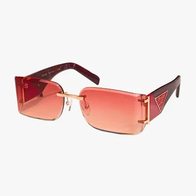 Prada square frame glasses brown/tawny/red/black color Size 62口17-140