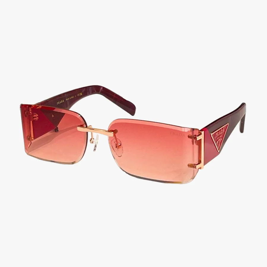 Prada square frame glasses brown/tawny/red/black color Size 62口17-140