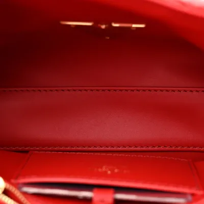 Louis Vuitton Malletage Top Handle GO-14 MM Rouge Lambskin Leather Gold Hardware