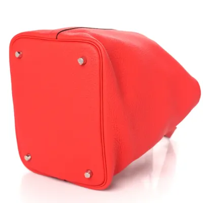 Hermès Picotin Lock 22 MM Rouge Casaque Taurillon Clemence Leather Gold Hardware