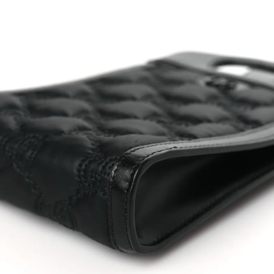 Gucci Mini Top Slip Handle Crossbody Bag Black Nylon & GG Enamel Calfskin Matelassé Leather Black Hardware