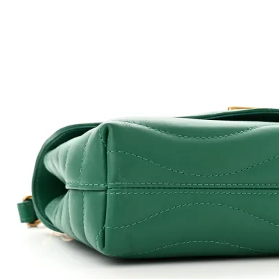 Louis Vuitton New Wave Chain Bag MM NM Emerald Calfskin Leather Gold Hardware