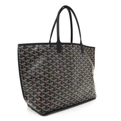 Goyard Reversible Anjou Tote PM Black Goyardine Canvas