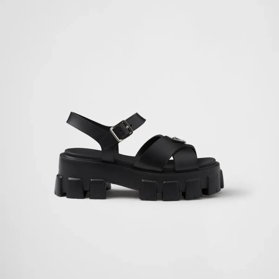PRADA Black Monolith rubber sandals