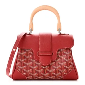 Goyard Saigon Mini Bag Red Goyardine Canvas Silver Hardware